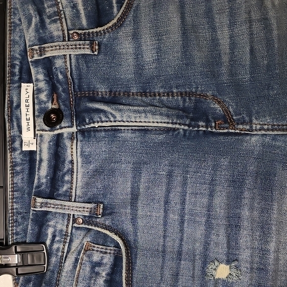 Whetherly Cooper Distressed High Waist Skinny Jeans in Medium Brienz - Picture 9 of 14